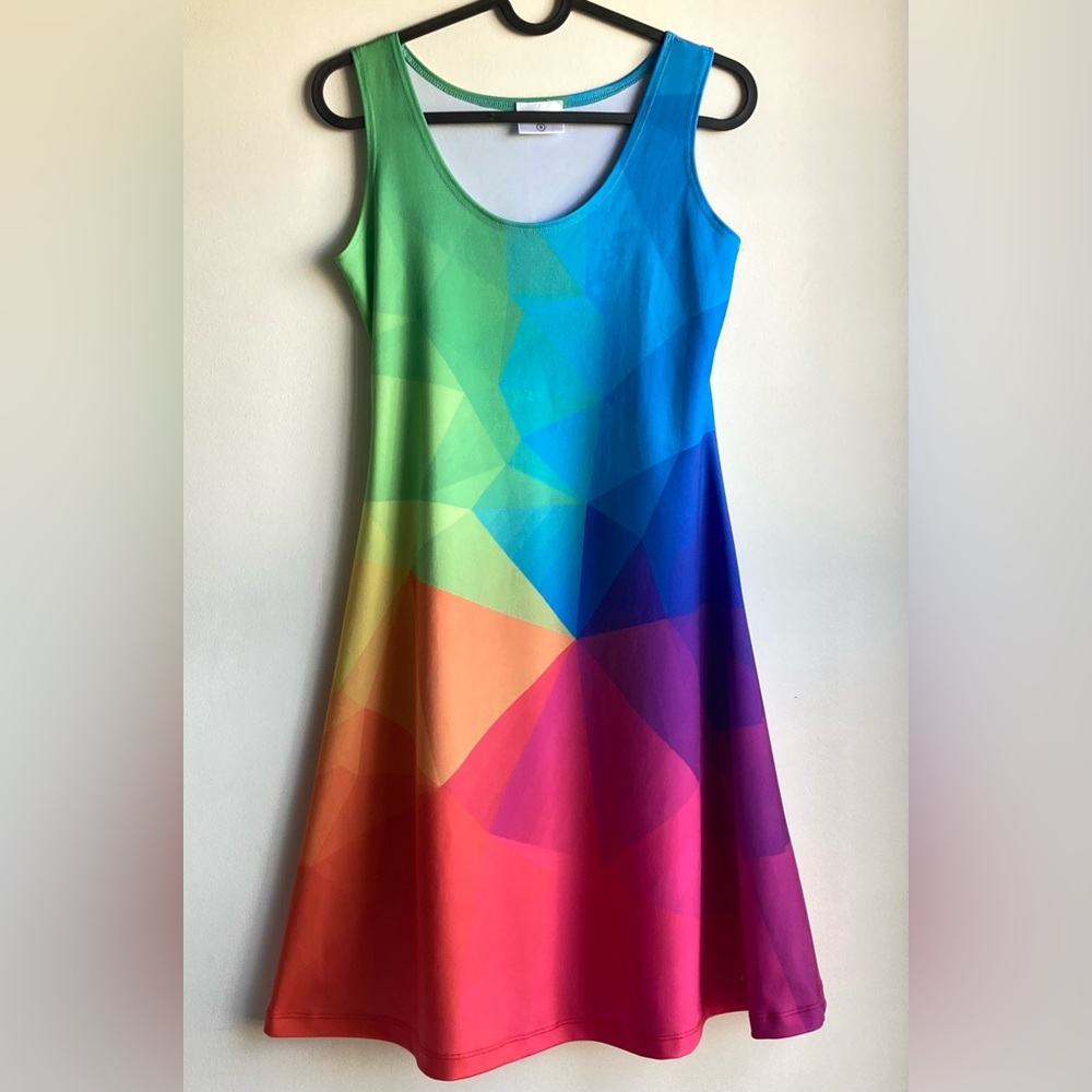 CowCow Mini Skater Dress - Rainbow - Small